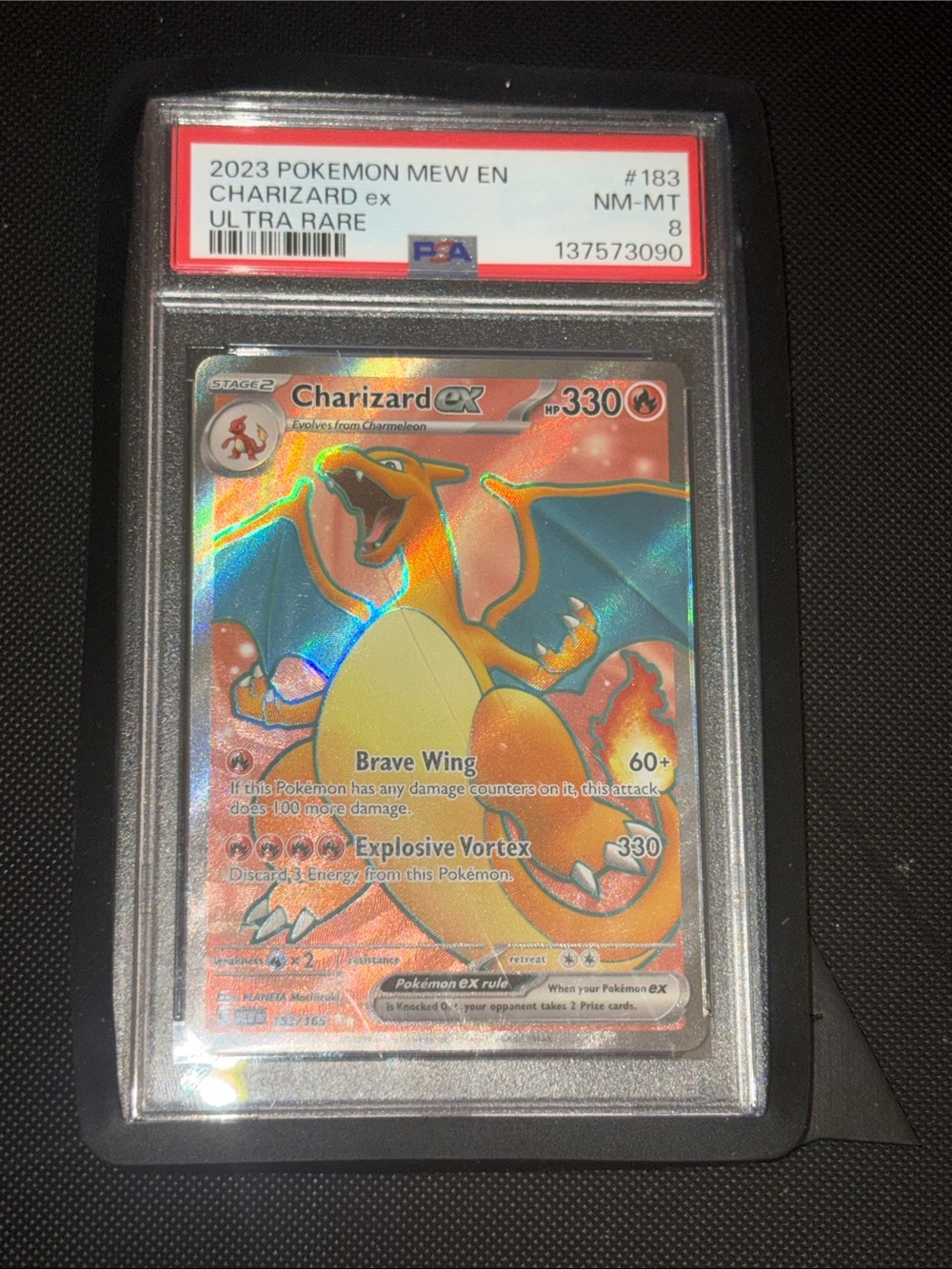 Pokemon Charizard ex #183 Holo Card - psa 8